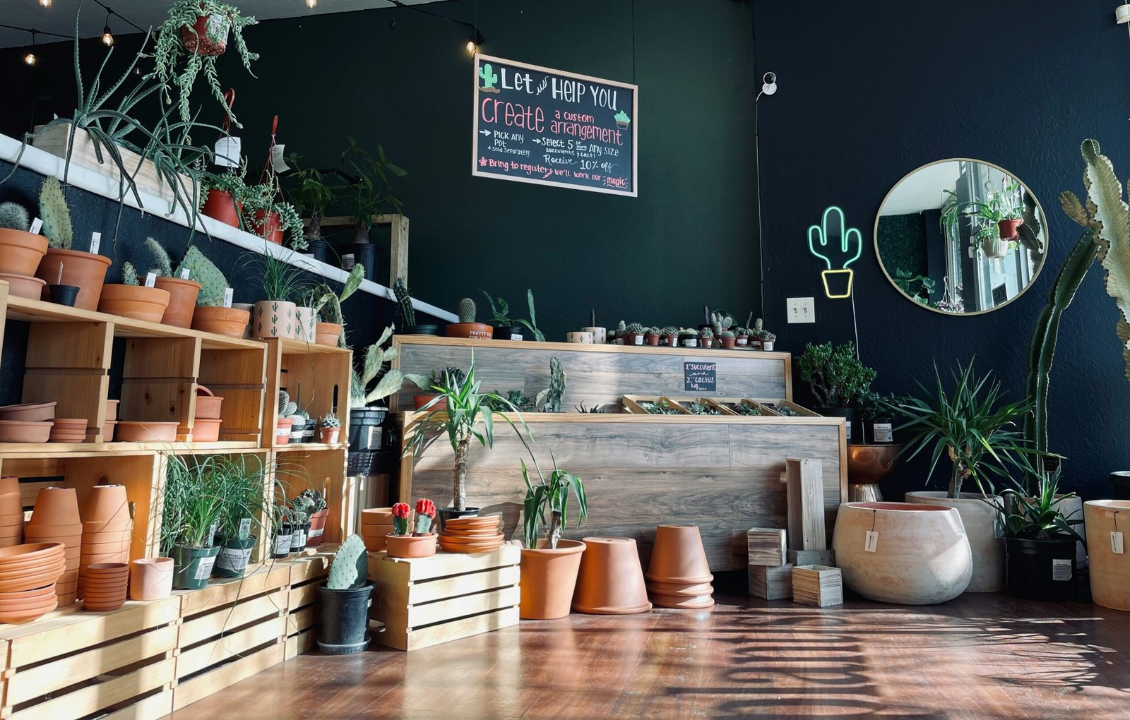 a room filled with lots of potted plants